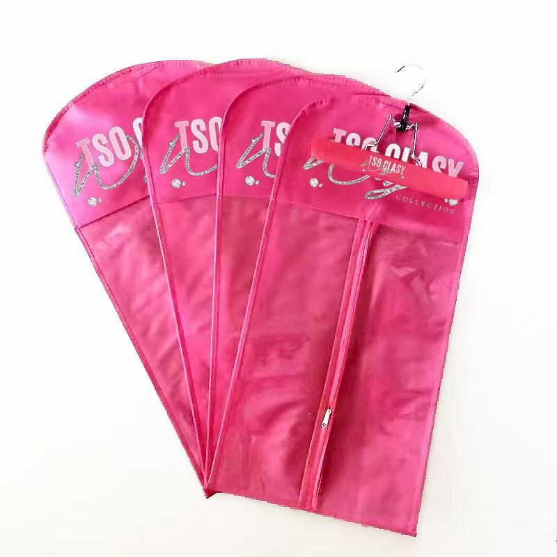 Custom transparent wig garment bag with hanger and secure clip