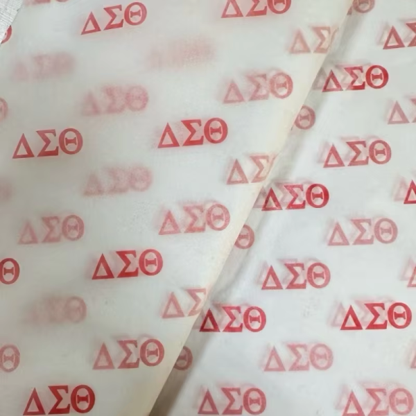 Logo printed tissue paper for product packaging