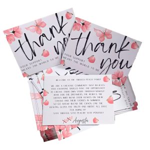 Pink floral thank you cards for birthday