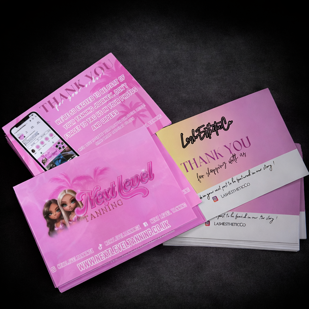 custom thank you cards for packaging and customer appreciation