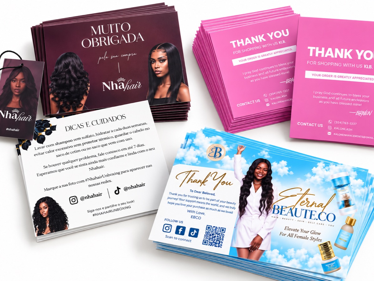 Custom printed cards and tags
